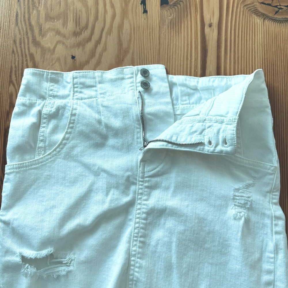 Free People Corsette Distressed Denim Mini Skirt - Picture 7 of 11